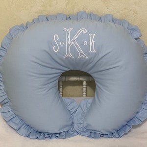 Cotton Nursing Pillow Cover with Ruffle, Baby Girl, Baby Boy Nursing Pillow Cover, Breastfeeding Pillow Cover, Choose Your Color