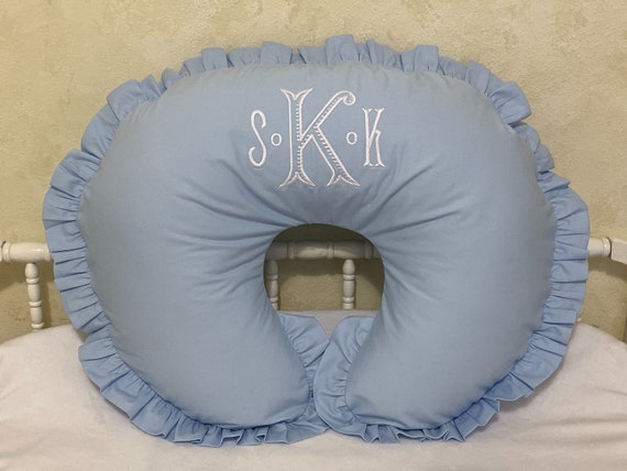 Cotton Nursing Pillow Cover with Ruffle, Choose Your Color