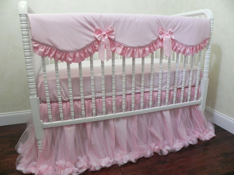 Pink Princess Baby Girl Crib Bedding Set Giselle Rail Cover Etsy