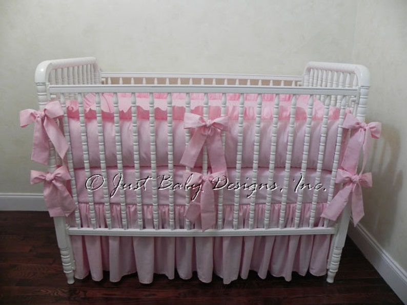 Pink Baby Bedding Set Girl Crib Bedding Crib Bumpers In Etsy