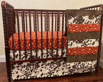 Camo Crib Bedding Orange Crib Custom Made Baby Crib Bedding Mossy
