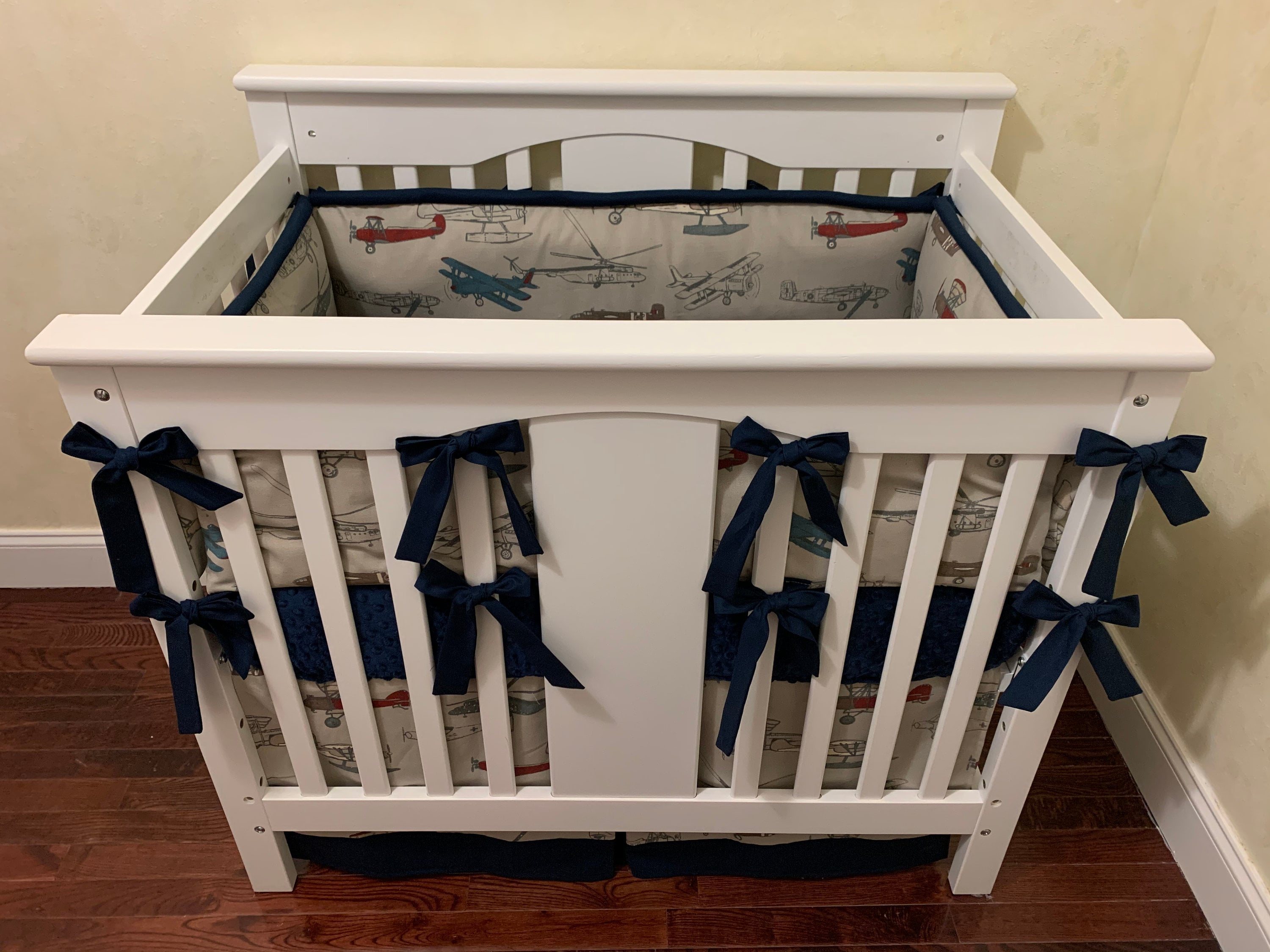Airplane MINI CRIB Bedding Baby Boy Mini Crib Bedding Etsy
