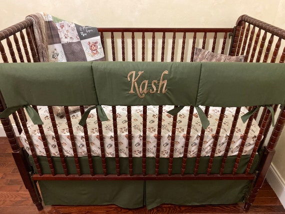 hunter green crib bedding