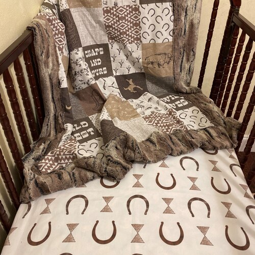 Cowboy Crib Bedding Set for Western Theme Baby Boy Nursery Etsy