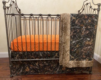 Camo Crib Bedding Set, Baby Boy Crib Bedding, Deer, Camo Crib