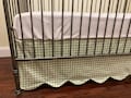 Gingham Scallop Edge Crib Skirt: Custom Baby Bedding, Sage, Blue, Pink