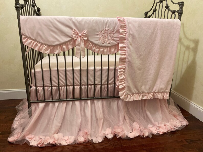 Baby Bedding Crib Bedding Set Giselle Pale Pink Pale Pink Etsy