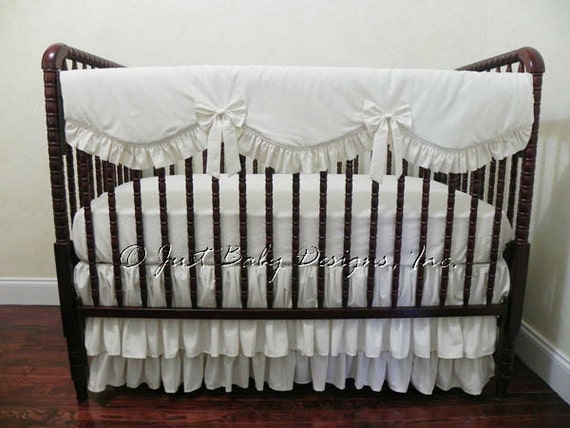 Ivory Crib Bedding Set Victoria Girl Baby Bedding Neutral Etsy