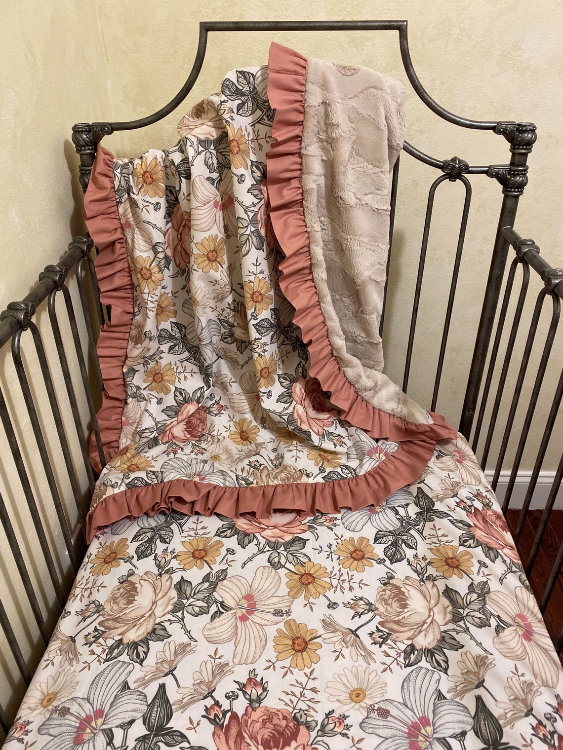 Baby Girl Vintage Floral Crib Bedding, Girl Baby Bedding, Vintage Rose ...