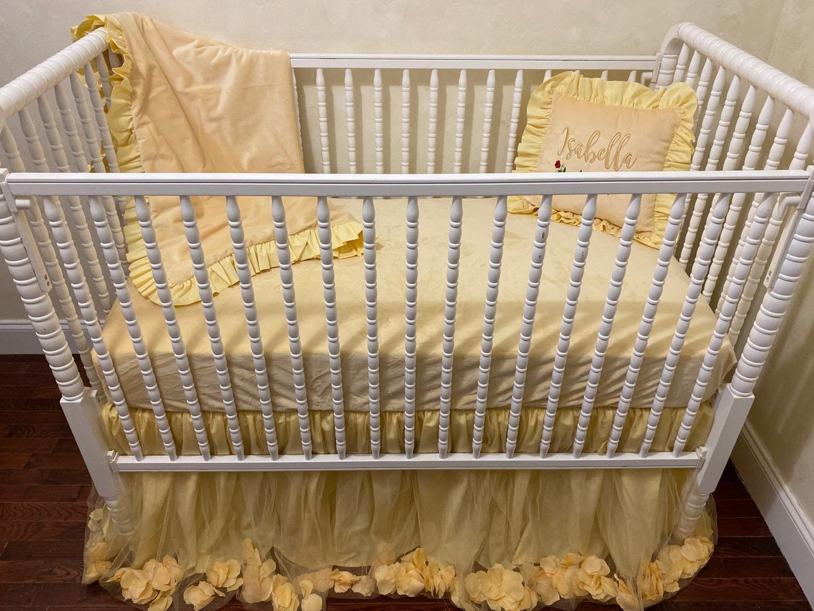 Yellow Baby Girl Crib Bedding Beauty and Beast Crib Bedding Etsy