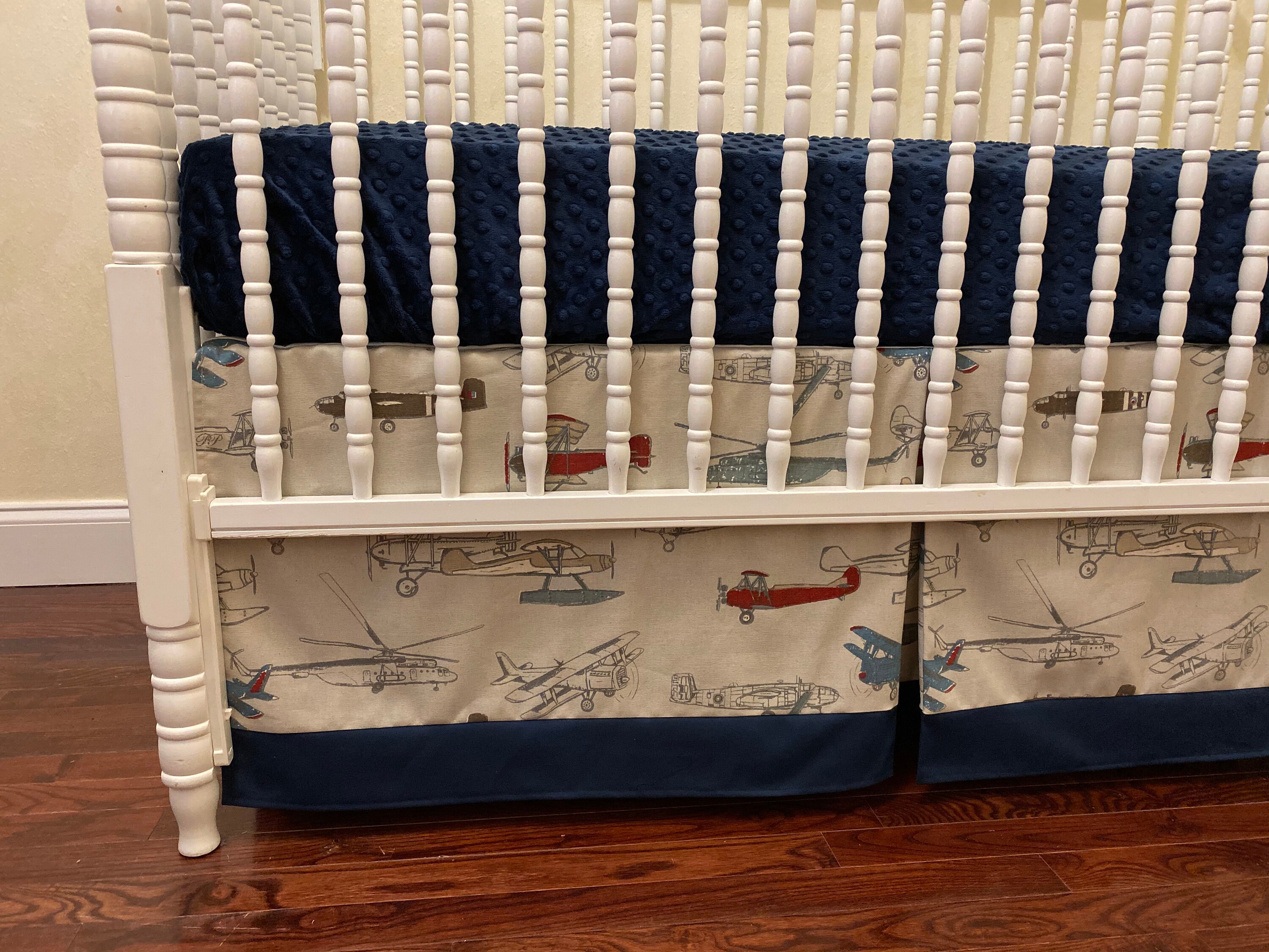 Airplane Crib Bedding Set Baby Boy Airplane Bedding Vintage Etsy