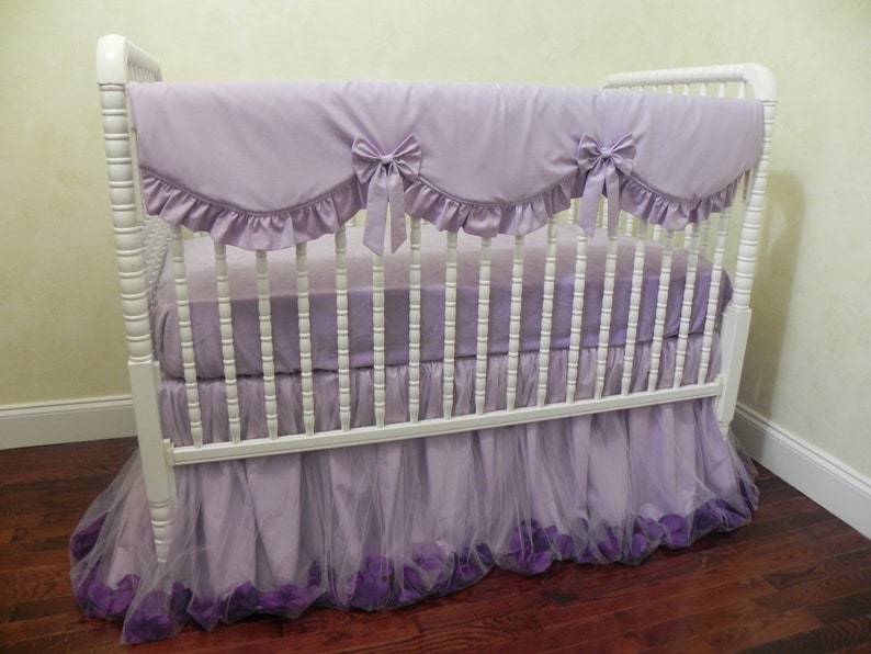 Baby Girl Crib Bedding Giselle Lavender Lavender Girl Baby Etsy