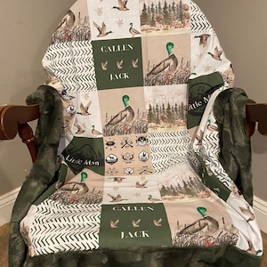 Woodland Ducks Crib Blanket, Baby Boy Crib Blanket, Toddler Blanket, Personalized Blanket