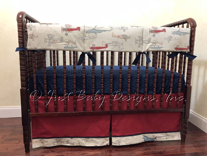 red crib bedding set