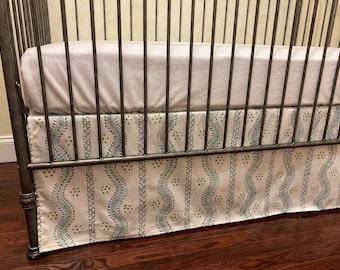 10 Colors Baby Boy, Baby Girl Crib Skirt, Stripes, Floral Stripes and Vines Designer Crib Skirt, Mini Crib Skirt