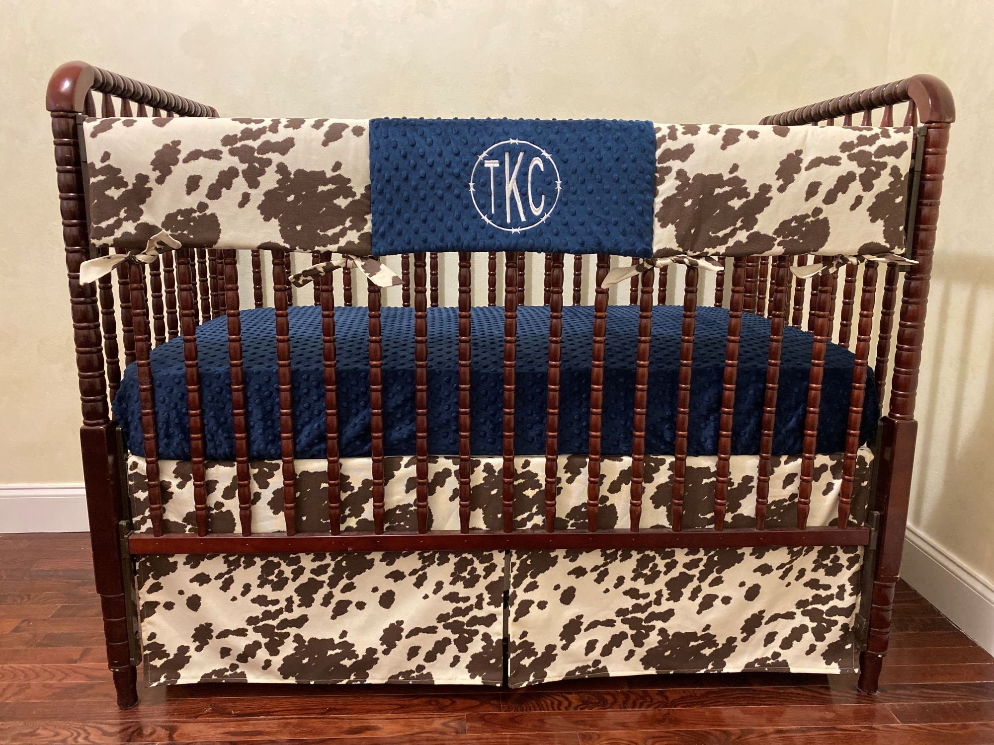 cowhide crib bedding