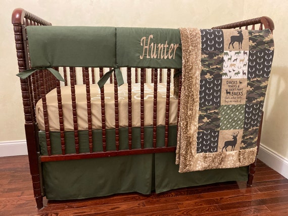 green crib bedding