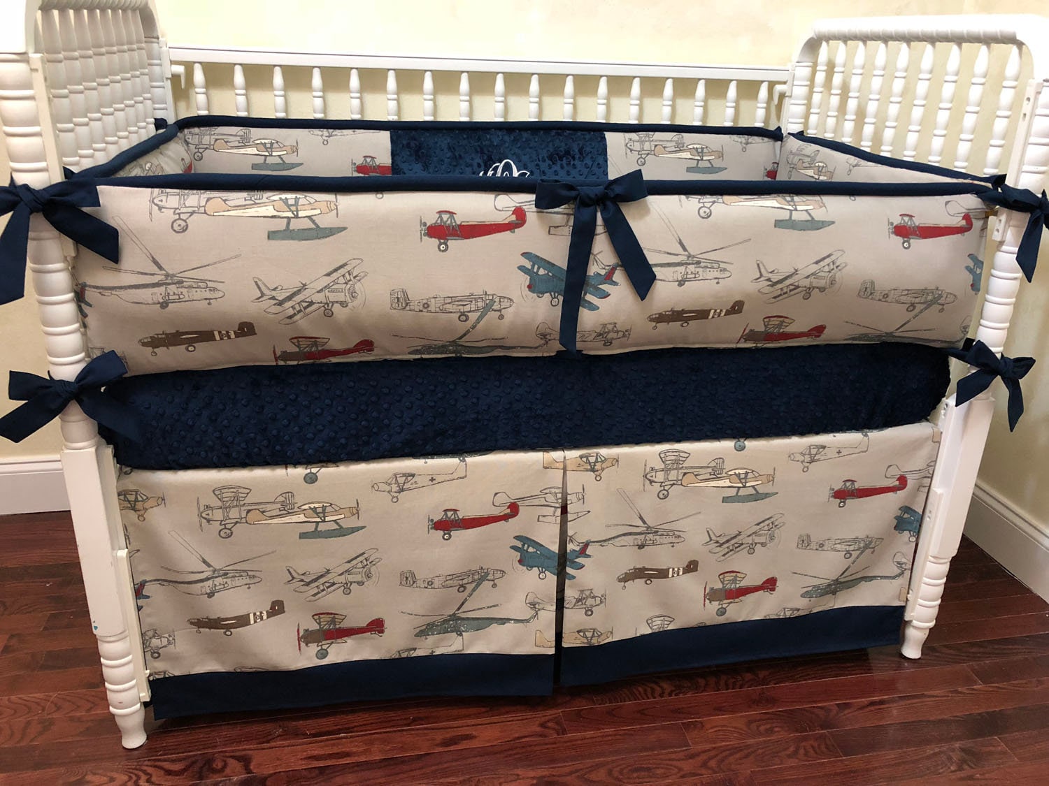 Airplane Crib Bedding Baby Boy Airplane Bedding Custom Baby Etsy
