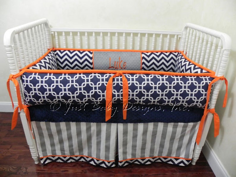 Custom Crib Bedding Set Luke Boy Baby Bedding Navy And Etsy