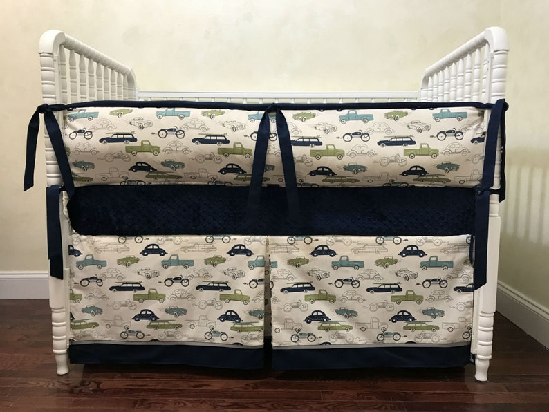 Custom Boy Baby Bedding Set Finn Vintage Cars Crib Bedding Etsy
