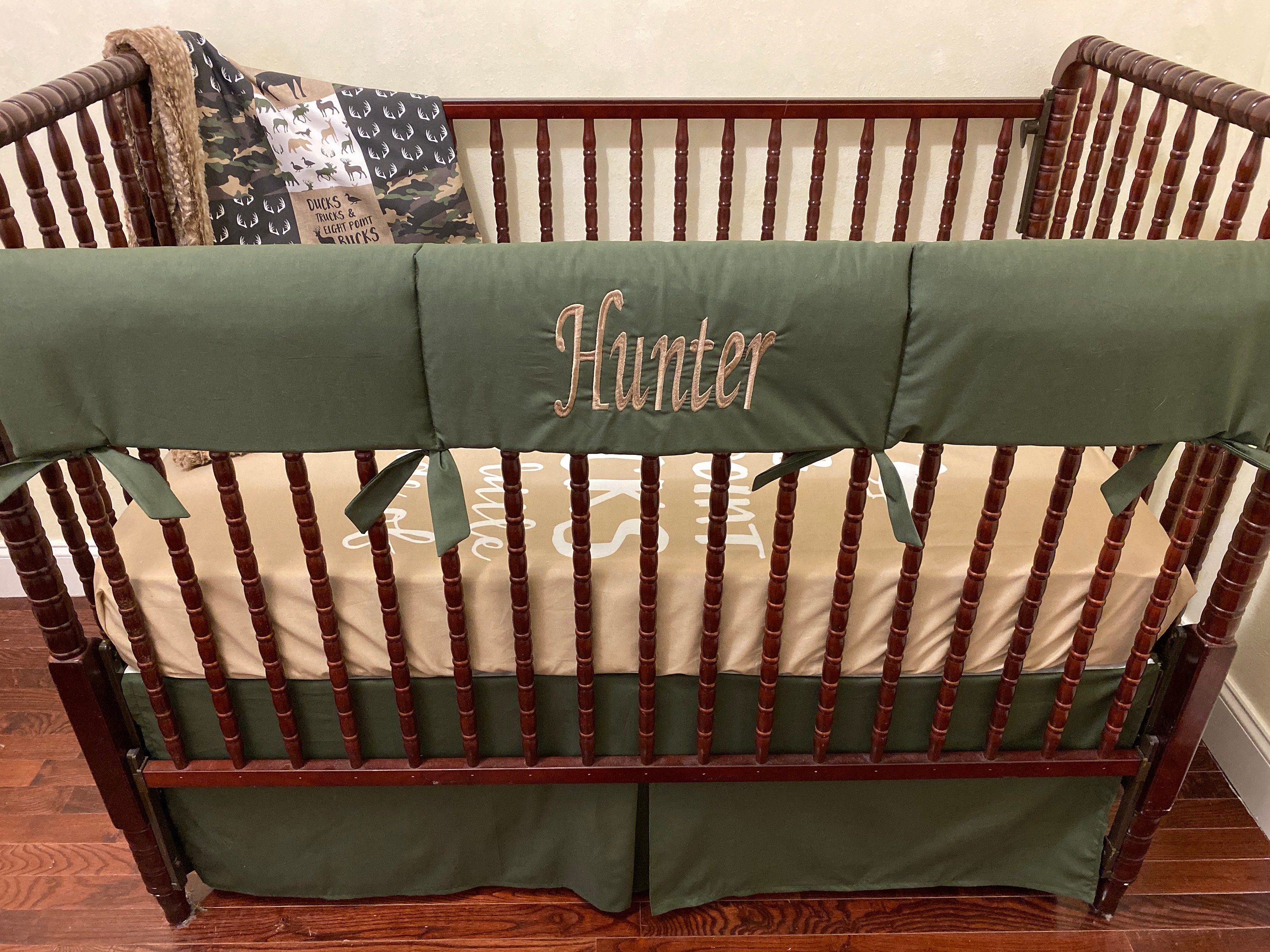 Woodland Crib Bedding Baby Boy Hunter Green Crib Bedding Etsy