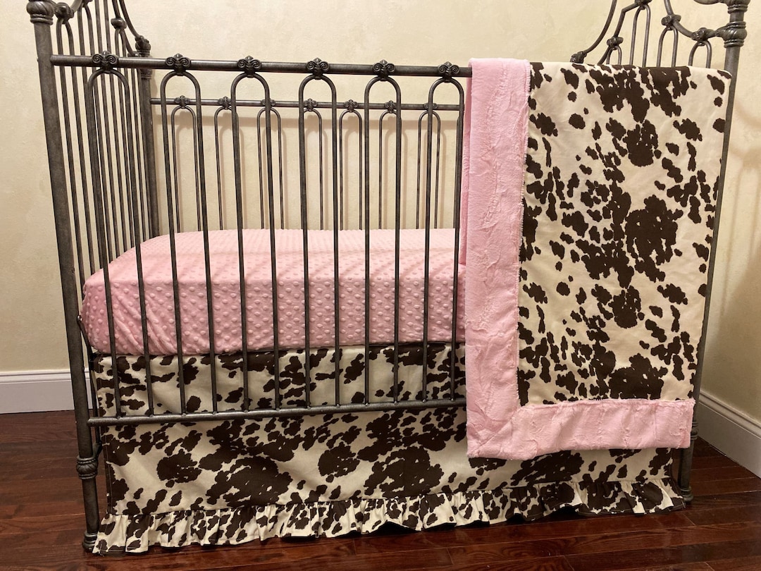 Cowhide Crib Bedding, Pony Hide, Girl Baby Bedding, Cowgirl Baby