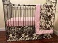 Baby Girl Cowhide Crib Bedding, Western Cowgirl Baby Bedding, Standard or Mini Crib Size, Choose Your Pieces