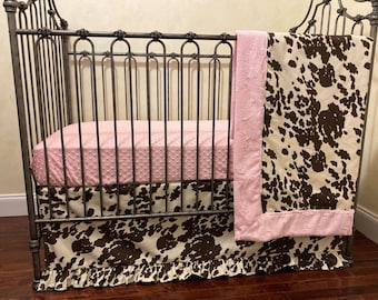 Cowhide Crib Bedding, Pony Hide, Girl Baby Bedding, Cowgirl Baby Bedding, Western Baby Bedding