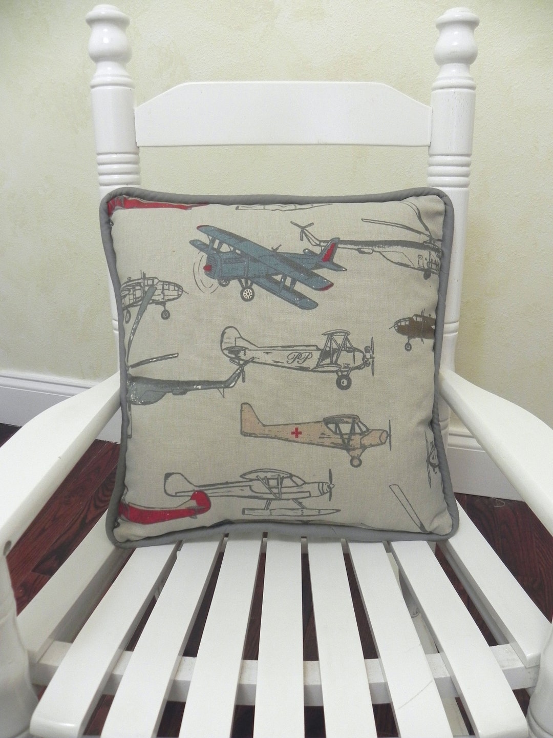 Airplane Accent Pillow Nursery Accent Pillow Baby Boy Etsy