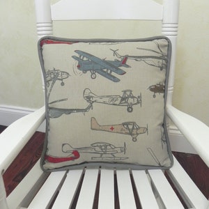 Airplane Accent Pillow, Nursery Accent Pillow, Baby Boy Nursery Pillow