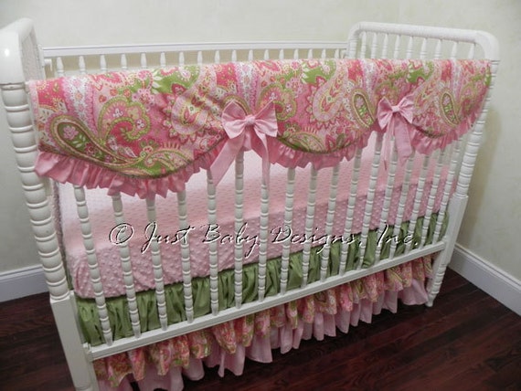 Paisley Crib Bedding Set Girl Baby Bedding Crib Rail Cover Etsy
