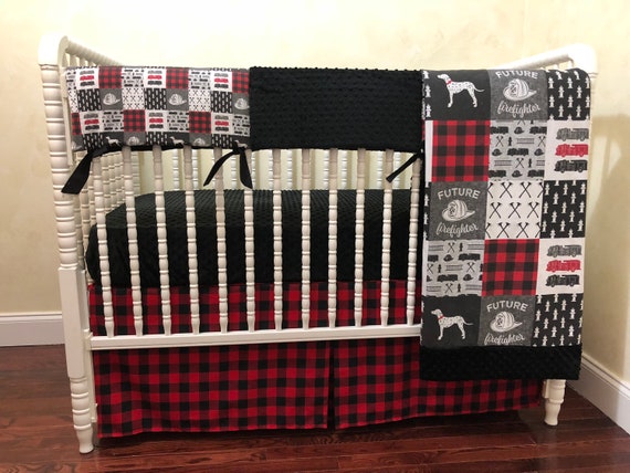 red and black plaid nursery