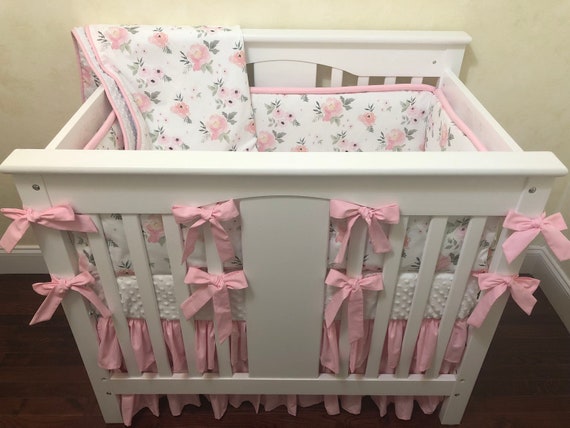 mini crib bedding for girl