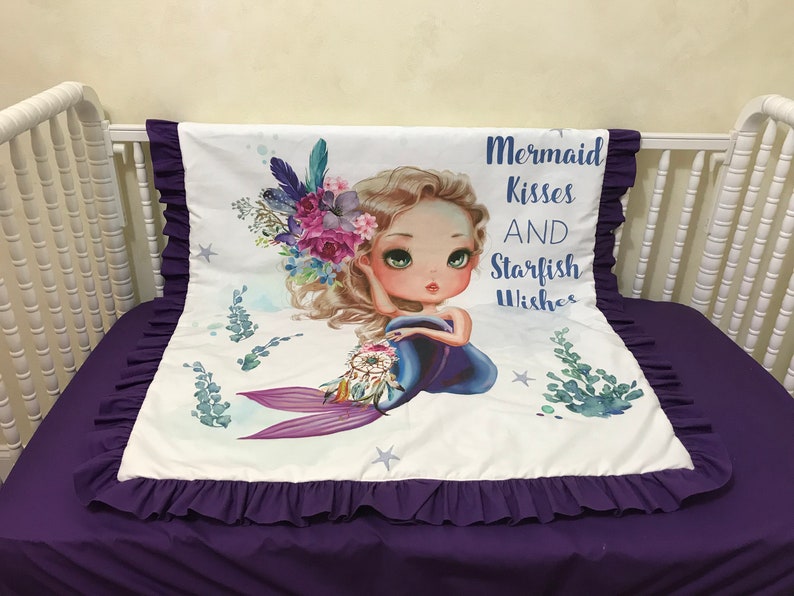 mermaid crib bedding