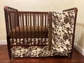 Cowhide Baby Crib Bedding, Western Cowboy Nursery Decor, Standard of Mini Size, Choose Your Pieces
