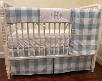 gingham baby bedding