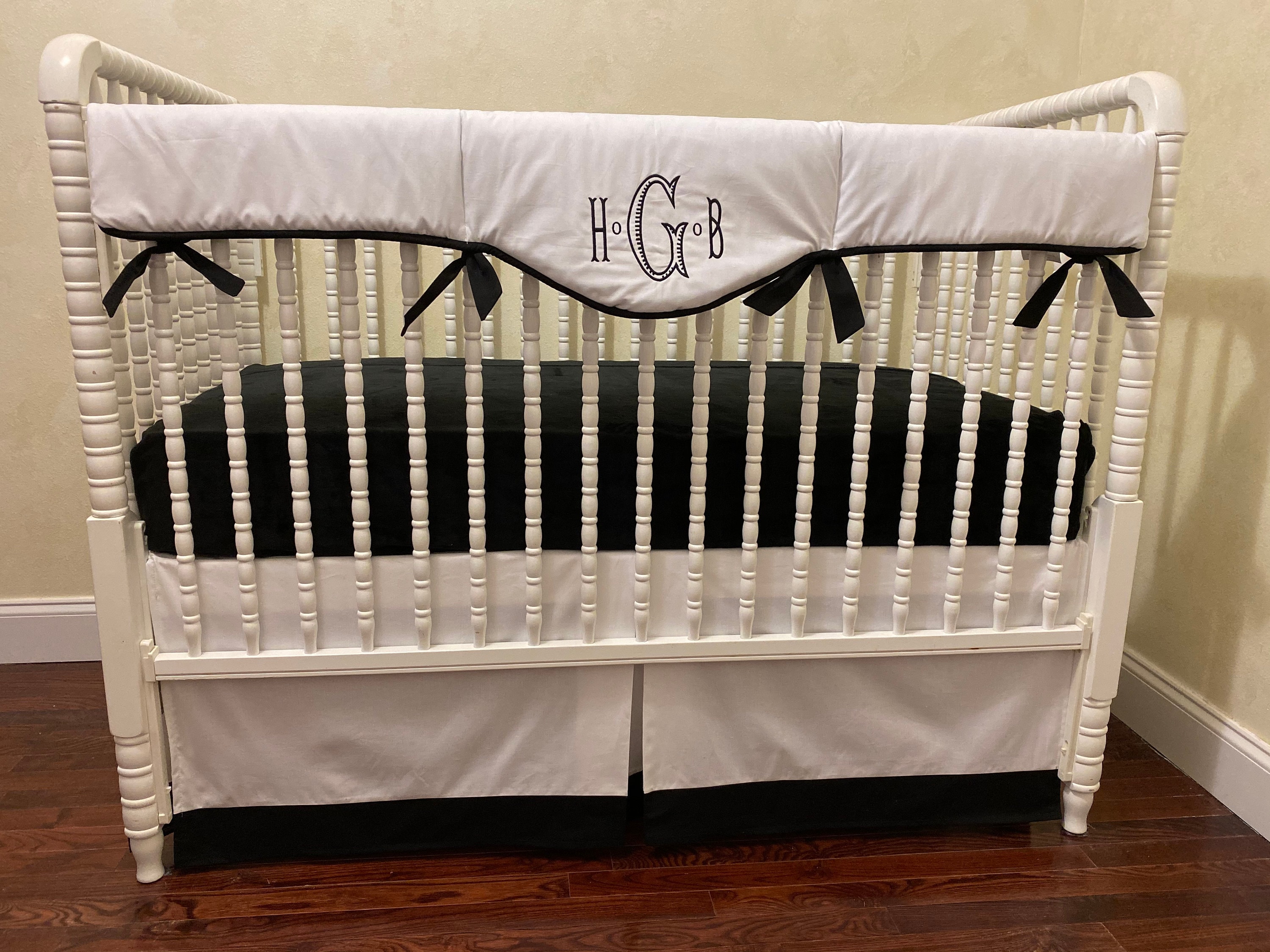 Black and White Baby Crib Bedding Set Gender Neutral Etsy
