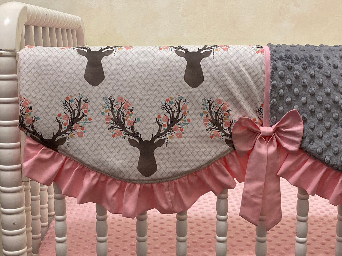 Girl Woodland Baby Bedding Woodland Nursery Bedding Baby Etsy