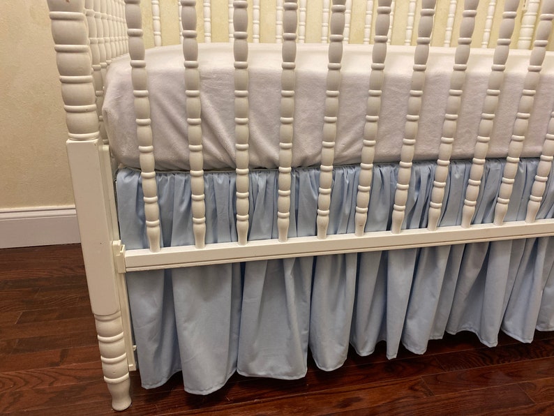 Custom Crib Skirt Gathered Ruffled Style Cotton Crib Skirt Etsy