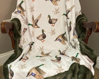 Woodland Ducks Crib Blanket, Baby Boy Crib Blanket, Toddler Blanket, Personalized Blanket