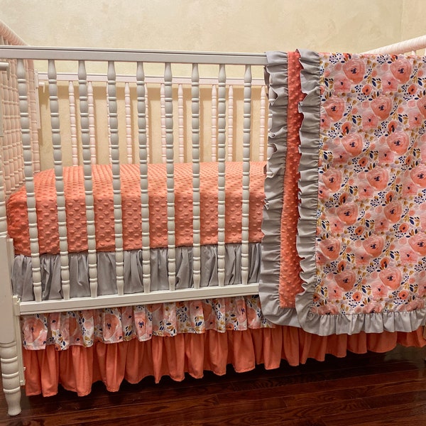 Coral Baby Bedding Etsy