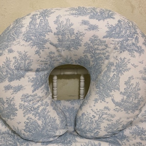 Baby Boy Crib Bedding, Blue Toile, Toile Crib Skirt, Blanket, Crib Bows Nursing Pillow Cover