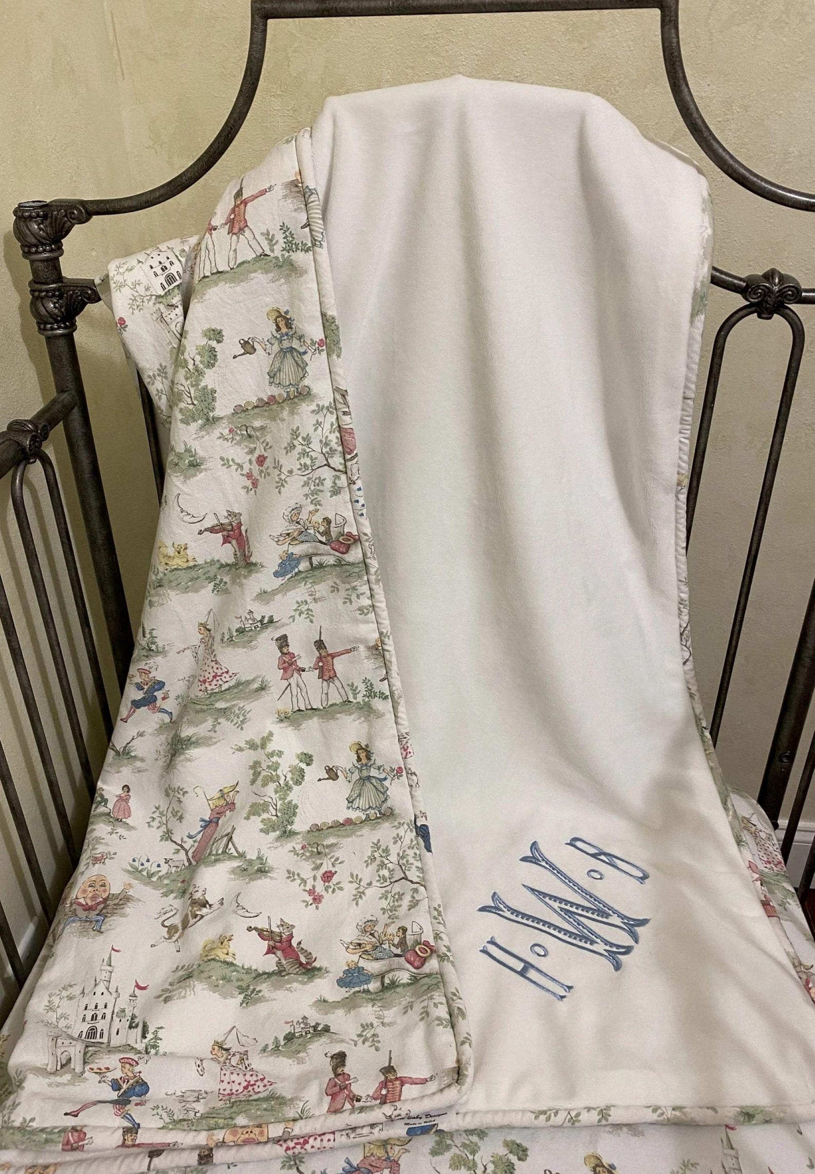 Nursery Rhyme Toile Crib Bedding, Baby Boy, Baby Girl, Neutral Crib