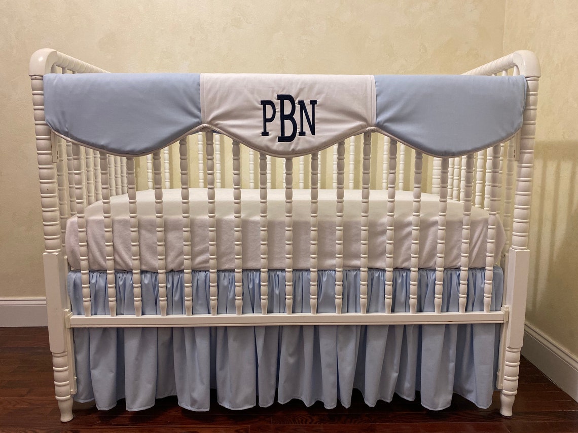 Light Blue Boy Baby Bedding Set Baby Boy Crib Bedding Crib Etsy