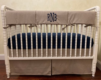 solid navy crib bedding
