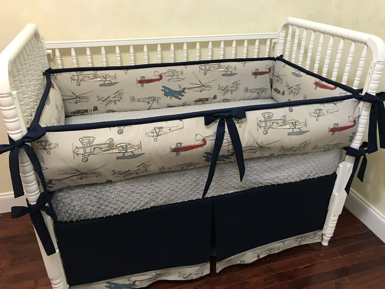 Airplane Baby Bedding Set Benjamin Boy Baby Bedding Etsy