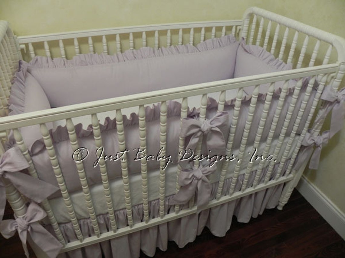 Lavender Linen Crib Baby Bedding Set Baby Girl Crib Bedding Etsy