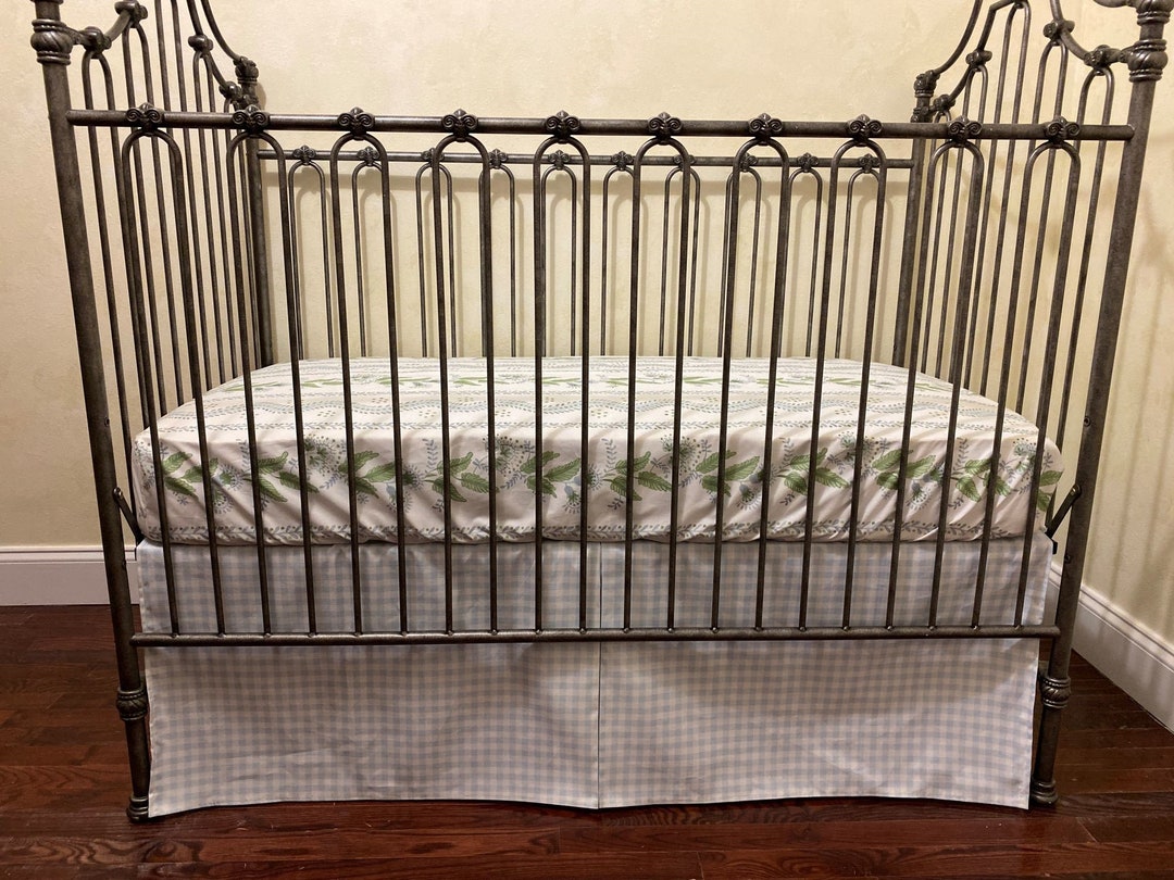 Soft Blue and Green Crib Bedding Stripes and Vines Cotton Etsy