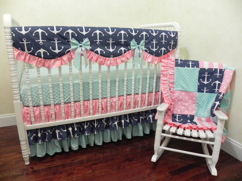 girl nautical crib bedding