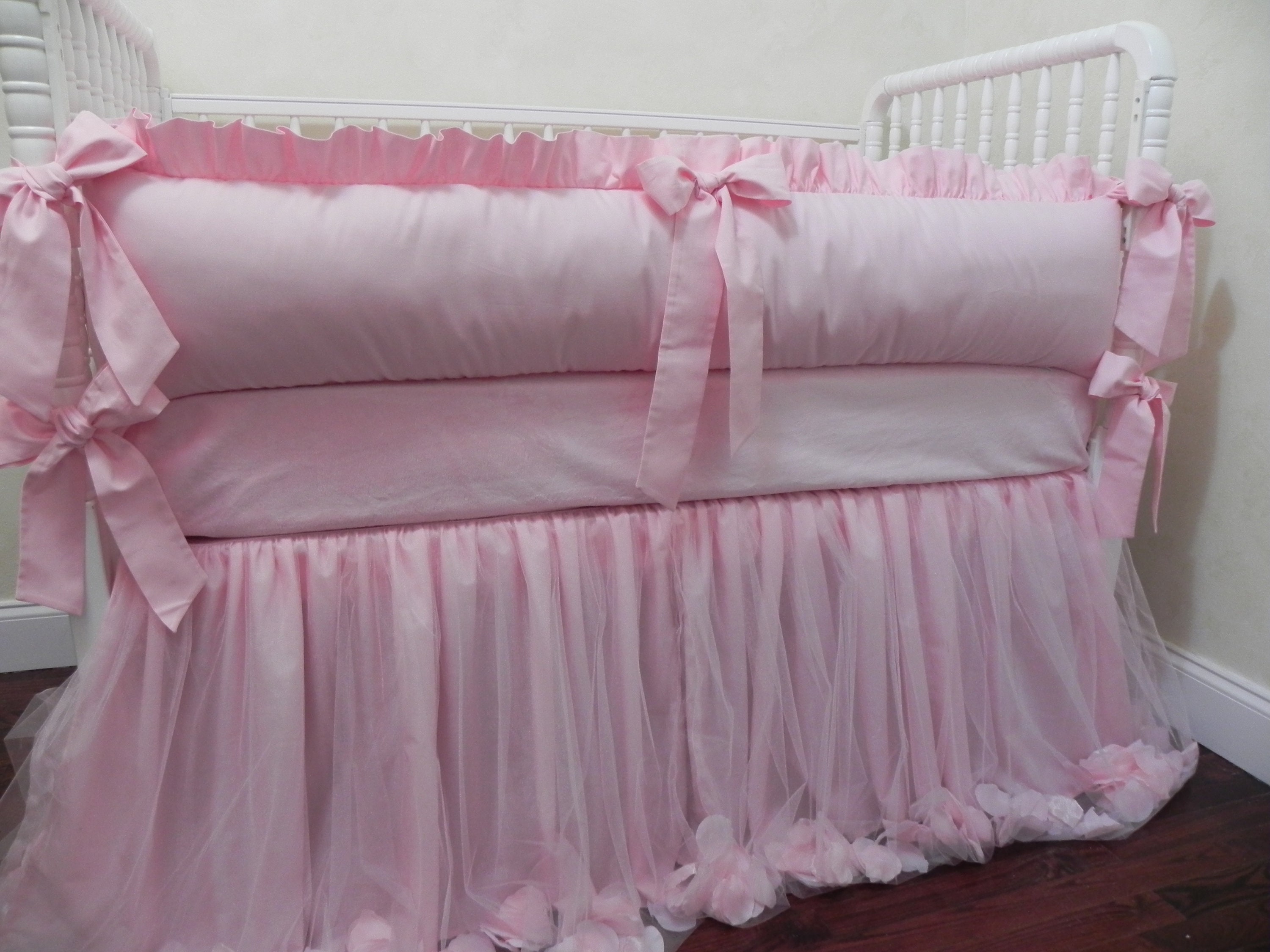 solid pink crib bedding